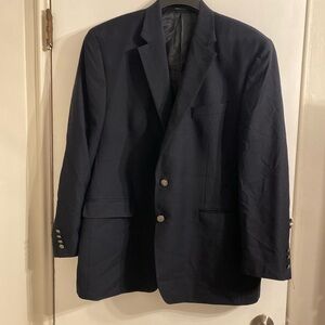 MICHAEL KORS Black Sports Coat Mens Sz 46 Single Breasted 2)Silver-Button Front